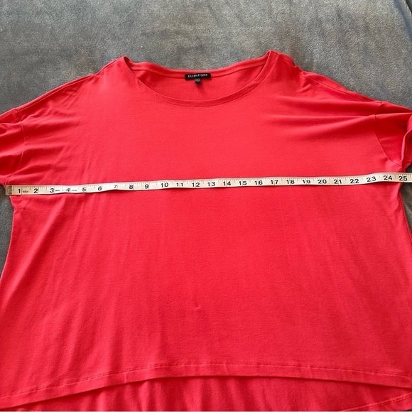 EILEEN FISHER Scoop Neck Dolman Long Sleeve Jersey Pink Coral Blouse Size L - Picture 10 of 11